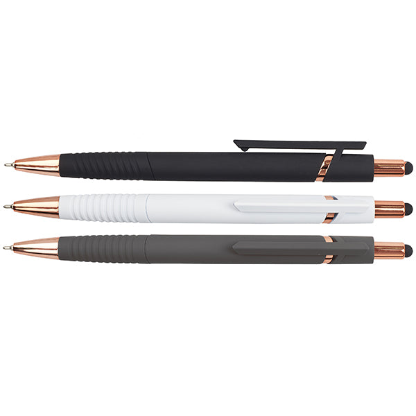 "רויאל" עט פלסטיק כדורי ראש סיכה ג´ל מקורי רפיל תוצרת שוויץ קליפ זהב עם כרית טאץ´