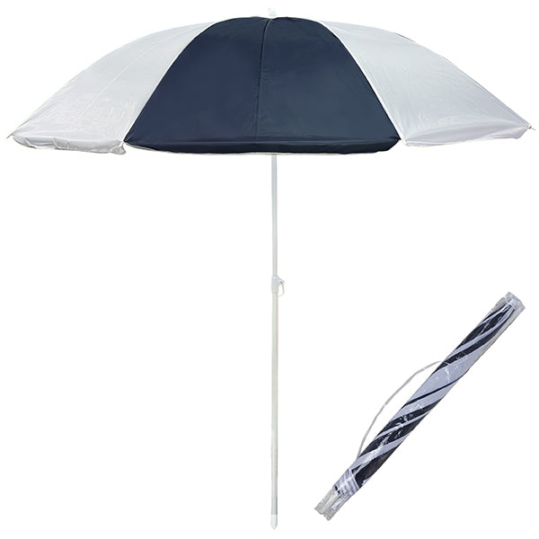 שמשיה איכותית כחול/לבן קוטר 180 ס"מ 8 צלעות