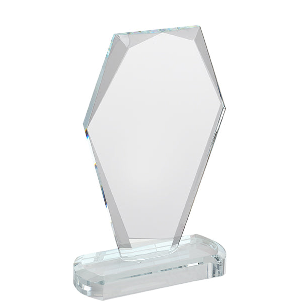 מגן הוקרה מזכוכית קריסטל בסיס מובנה מלבני