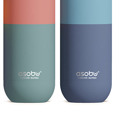 ORBIT בקבוק/ספל תרמי נירוסטה חם/קר 900 מ"ל עם קש סיליקון מבית ASOBU