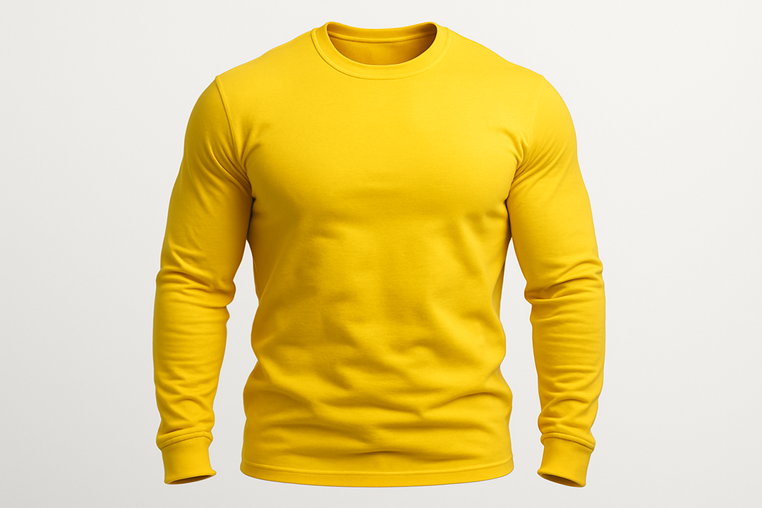 חולצת טי שירט צהובה שרוול ארוך