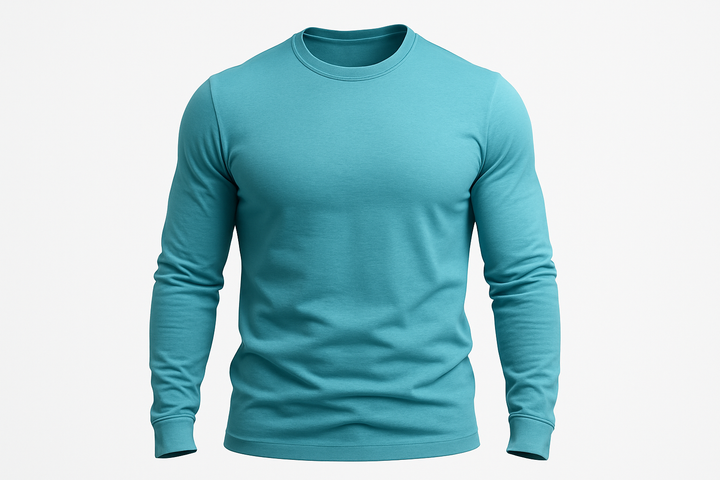 חולצת טי שירט תכלת שרוול ארוך