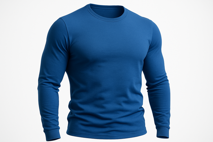 חולצת טי שירט כחולה שרוול ארוך