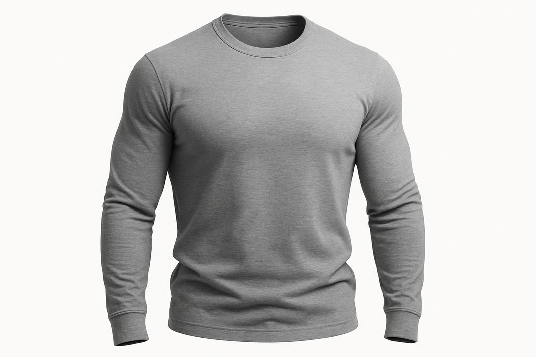 חולצת טי שירט אפורה שרוול ארוך