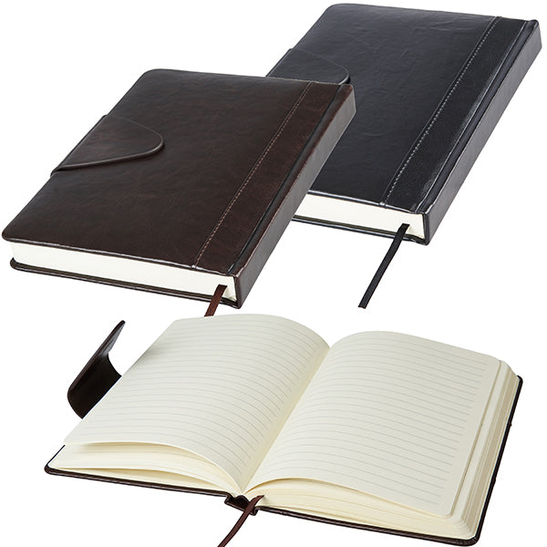 מחברת כריכת PU דמוי עור יוקרתי A5 פתיחה עברית סגירה מגנטית 168 דף מבית המותג גבעוני