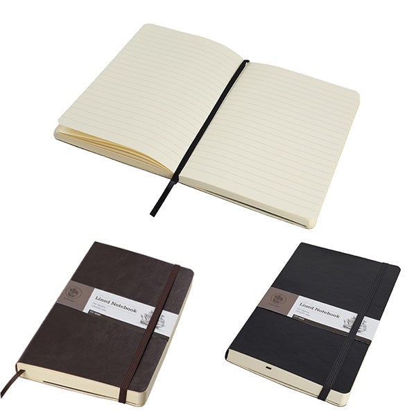 מחברת כריכת PU דמוי עור יוקרתי פתיחה אנגלית 104 דף מבית המותג גבעוני