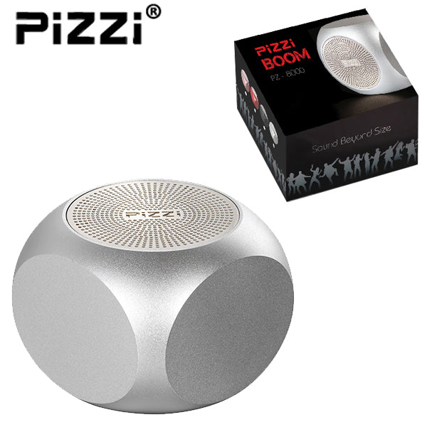 "פיצי בום" PiZZi Boom רמקול Bluetooth עוצמתי 5W במיוחד 58 מ"מ בלבד בצבע כסף