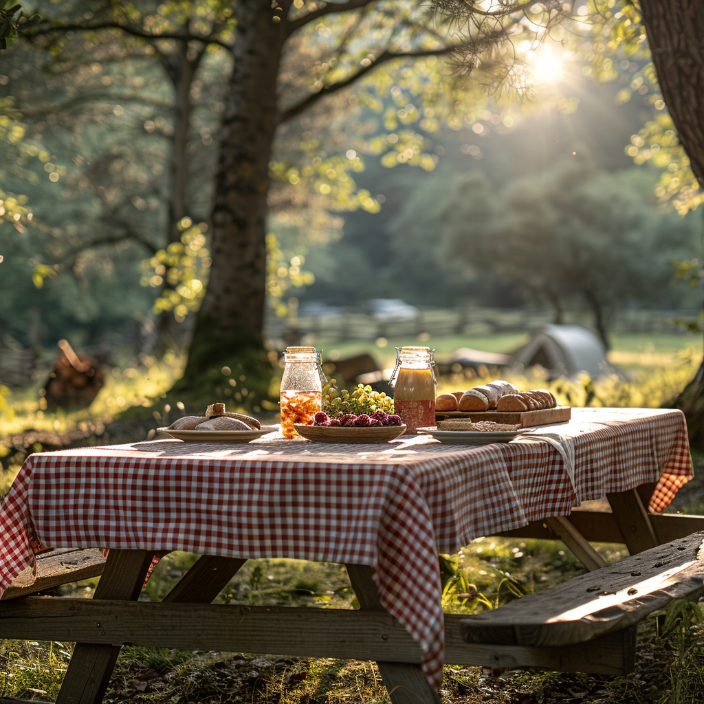 פיאצה מפת שולחן - אדום