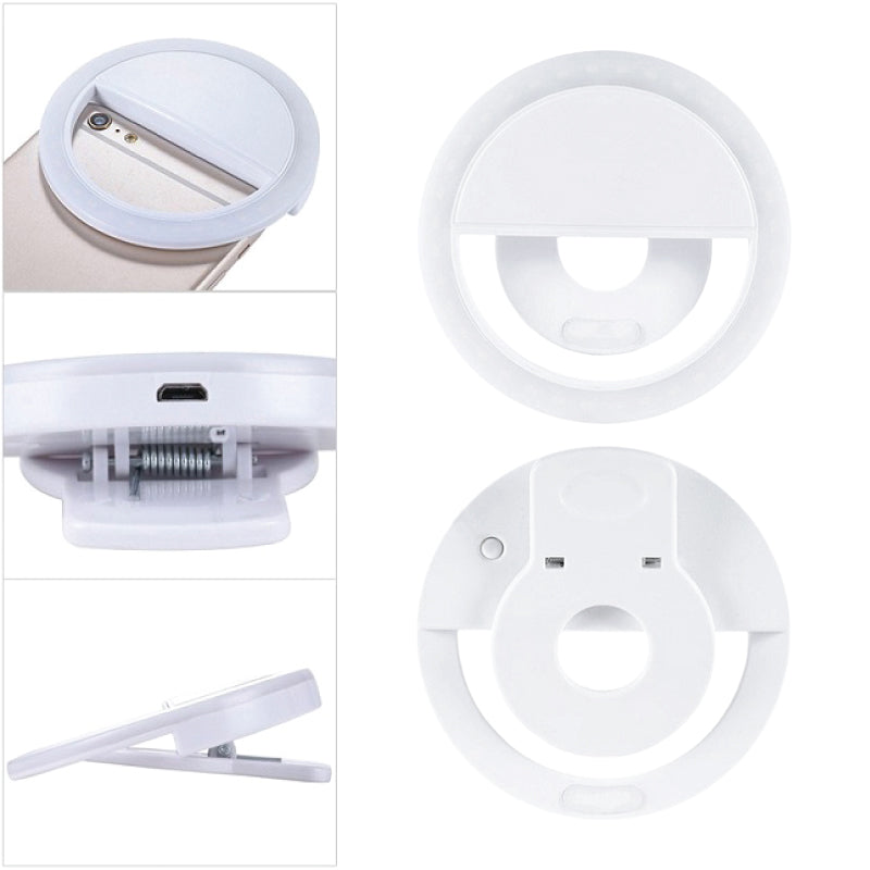 פייס טבעת תאורה לסלולרי - לבן