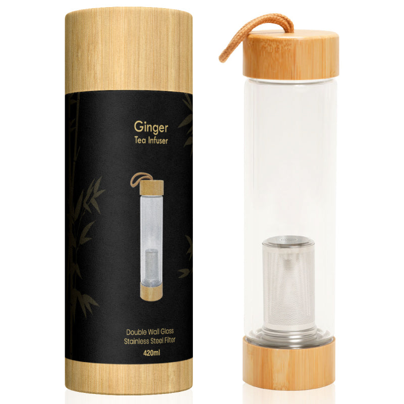 ג'ינג'ר בקבוק זכוכית לחליטת תה