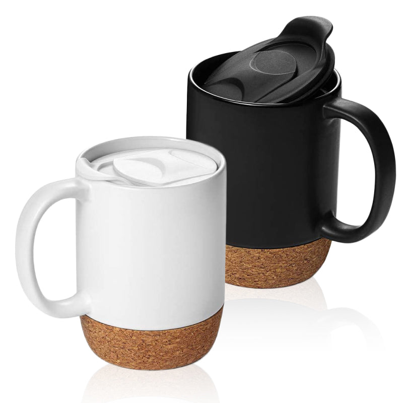 צ'ויס ספל קרמיקה בשילוב שעם - לבן