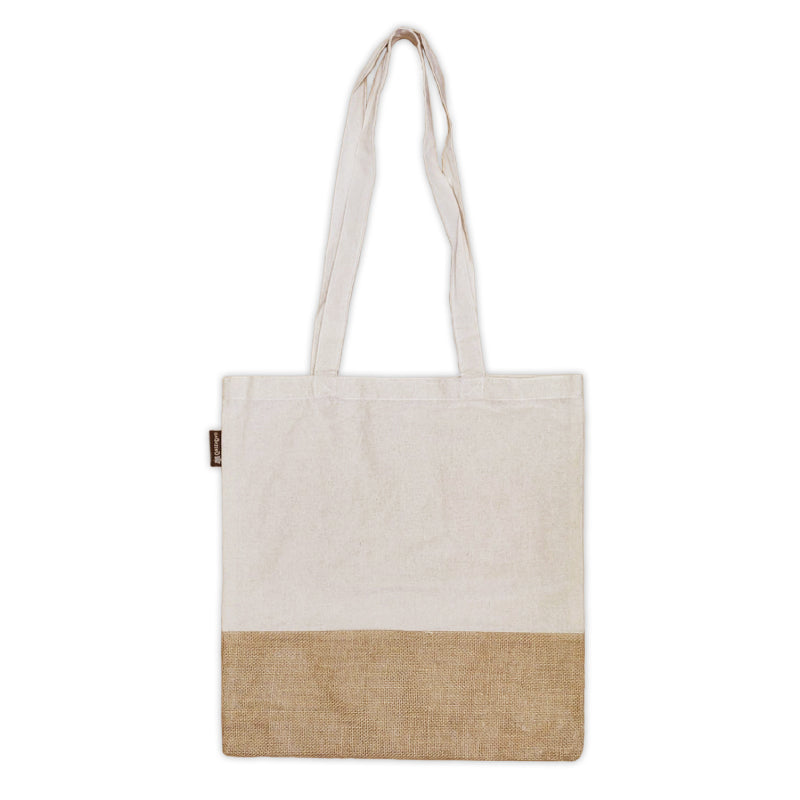 טבע תיק כותנה בשילוב יוטה