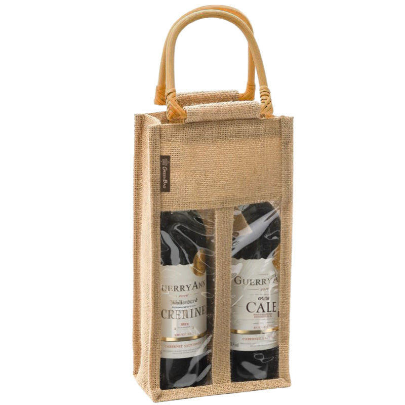 גפן תיק יוטה ל-2 בקבוקי יין