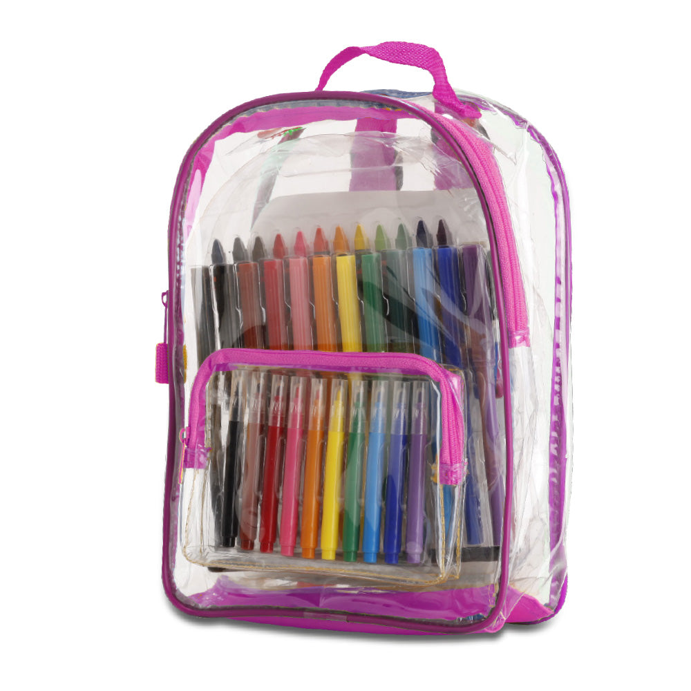 מגוון תיק גב שקוף לילדים - כחול