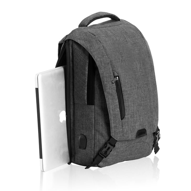 לאון תיק גב אופנתי למחשב נייד - אפור-כהה