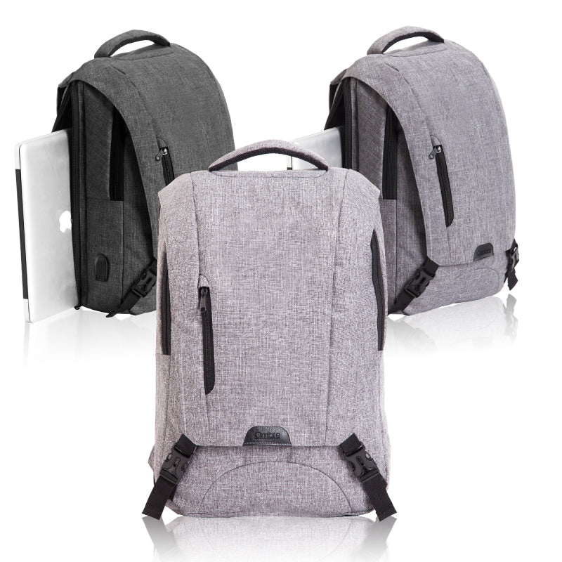 לאון תיק גב אופנתי למחשב נייד - אפור-בהיר