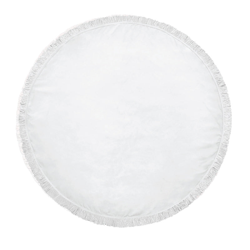 מנדלה לבנה מגבת חוף עגולה ענקית