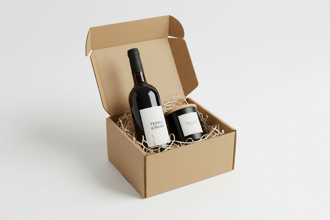 Matar wine gift box with visible bottle and candle